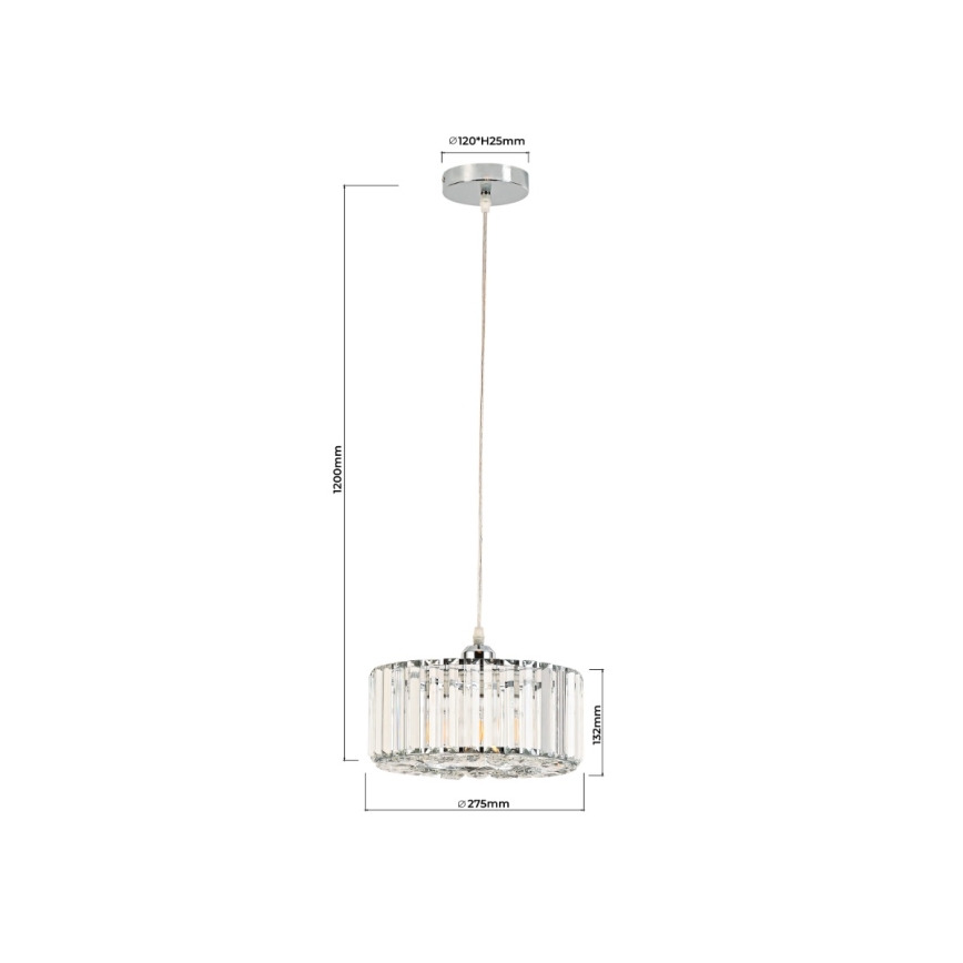 Suspension sur câble VETRO 1xE27/60W/230V dorée