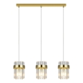 Suspension sur câble VETRO 3xE14/10W/230V dorée