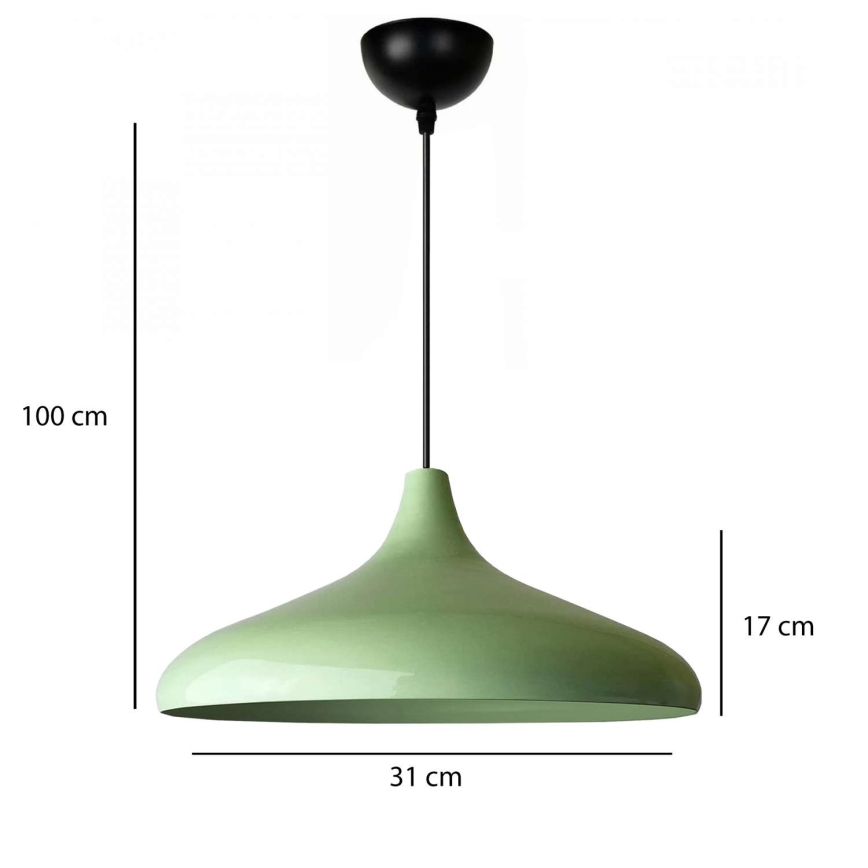 Suspension sur câble VULCANO 1xE27/40W/230V vert