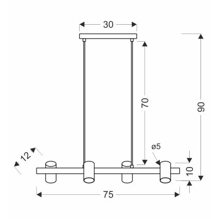 Suspension sur câble XILO 4xGU10/25W/230V hêtre/blanc