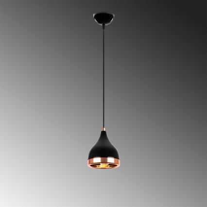 Suspension sur câble YILDO 1xE27/40W/230V noir/cuivré