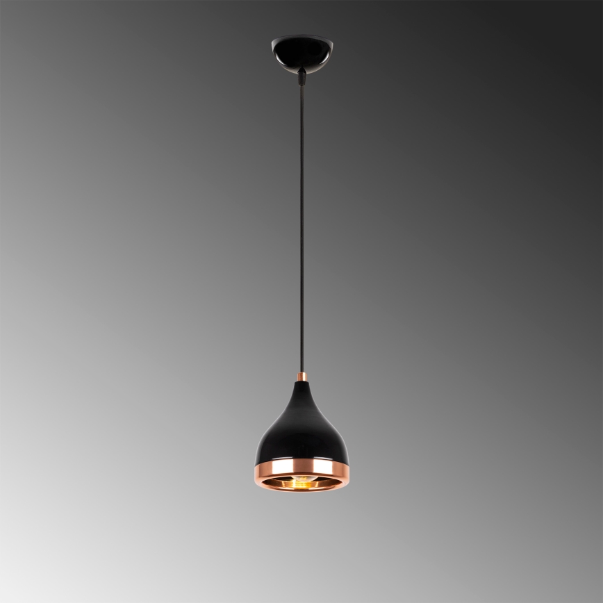 Suspension sur câble YILDO 1xE27/40W/230V noir/cuivré