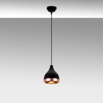 Suspension sur câble YILDO 1xE27/40W/230V noir/cuivré