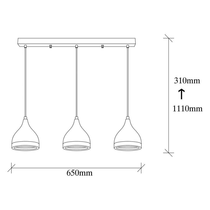 Suspension sur câble YILDO 3xE27/40W/230V