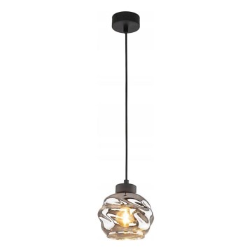 Suspension sur câble ZULIA 1xE27/15W/230V noir / noir fumé