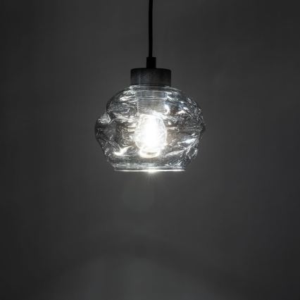 Suspension sur câble ZULIA 1xE27/15W/230V noir / noir fumé