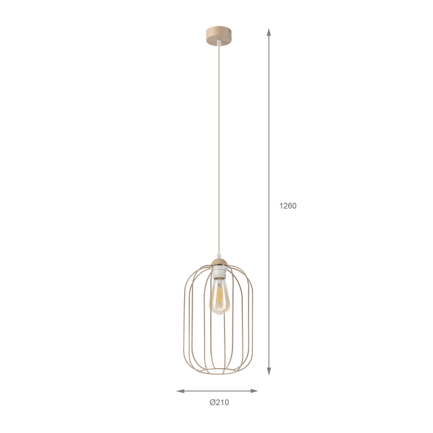 Suspension sur cordon DESTELLO 1xE27/15W/230V Ø 21 cm beige