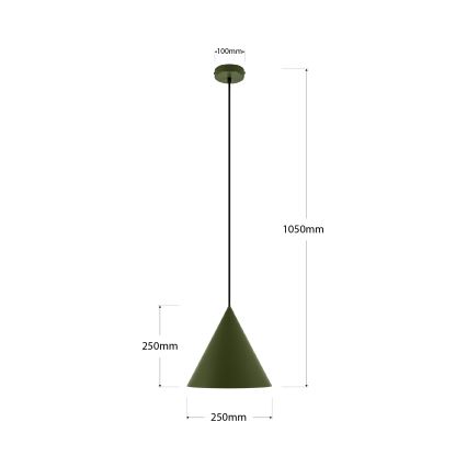 Suspension sur cordon ETNA II 1xE27/15W/230V Ø 25 cm, verte