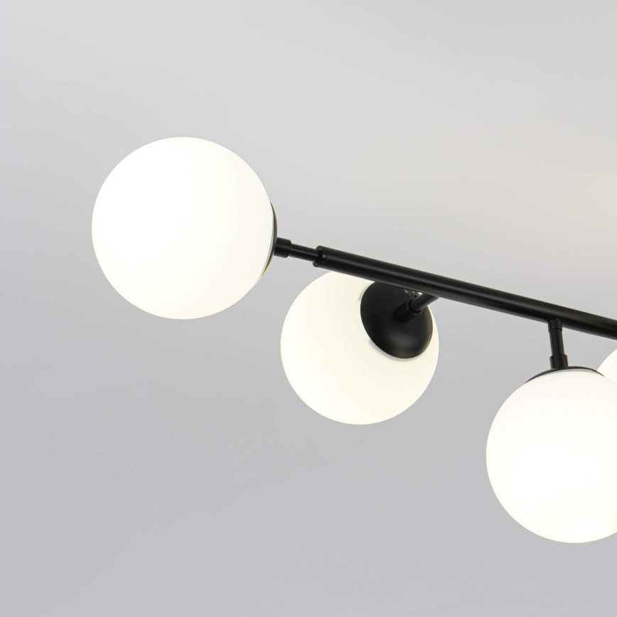 Suspension sur tige DORADO 8xE14/40W/230V noire
