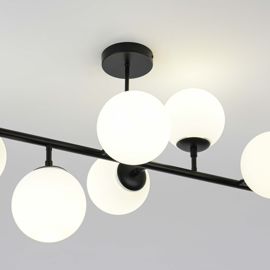 Suspension sur tige DORADO 8xE14/40W/230V noire