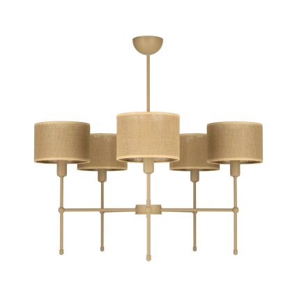 Suspension sur tige MADELA 5xE14/40W/230V jute/beige