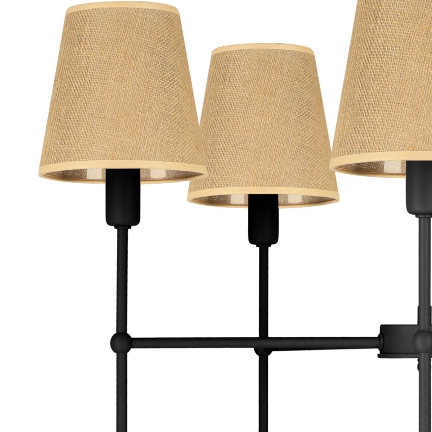 Suspension sur tige MADELA 5xE14/40W/230V jute/noir