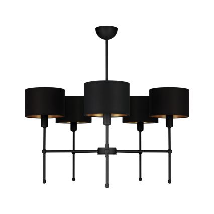 Suspension sur tige MADELA 5xE14/40W/230V noire