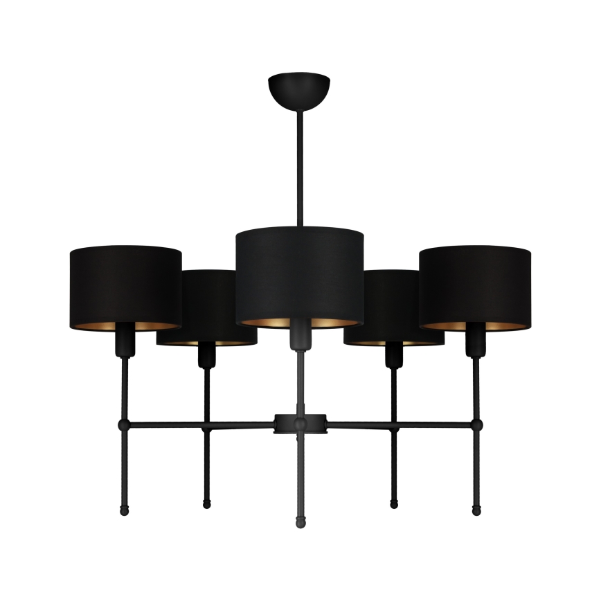 Suspension sur tige MADELA 5xE14/40W/230V noire