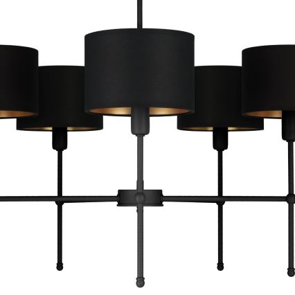 Suspension sur tige MADELA 5xE14/40W/230V noire