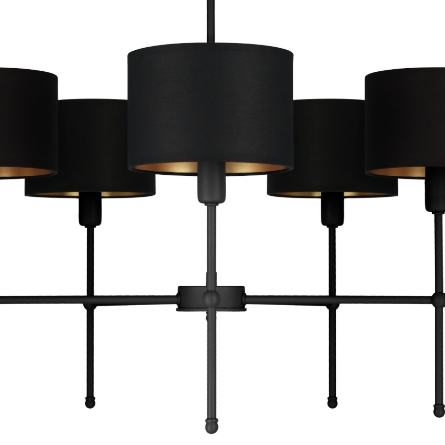 Suspension sur tige MADELA 5xE14/40W/230V noire