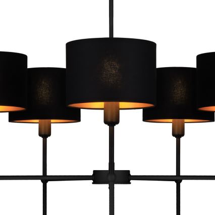 Suspension sur tige MADELA 5xE14/40W/230V noire