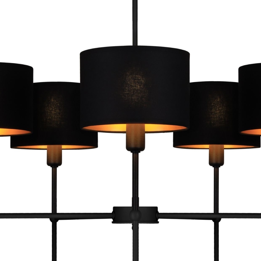 Suspension sur tige MADELA 5xE14/40W/230V noire