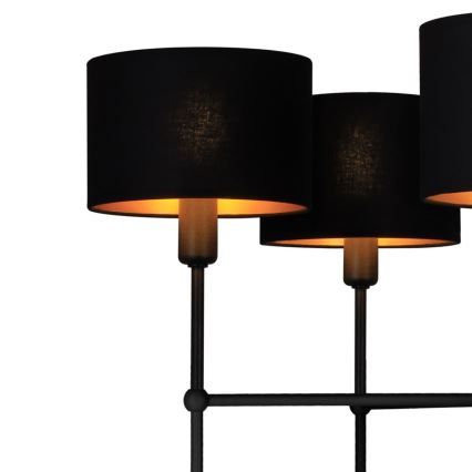 Suspension sur tige MADELA 5xE14/40W/230V noire