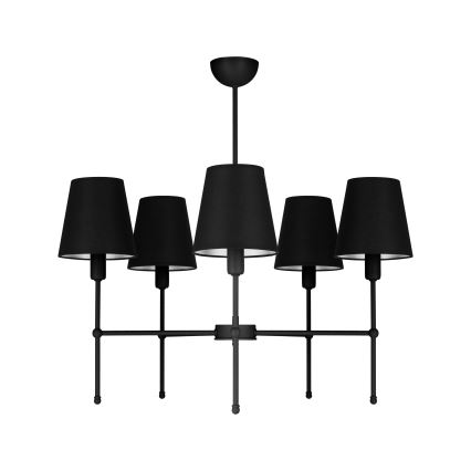 Suspension sur tige MADELA 5xE14/40W/230V noire