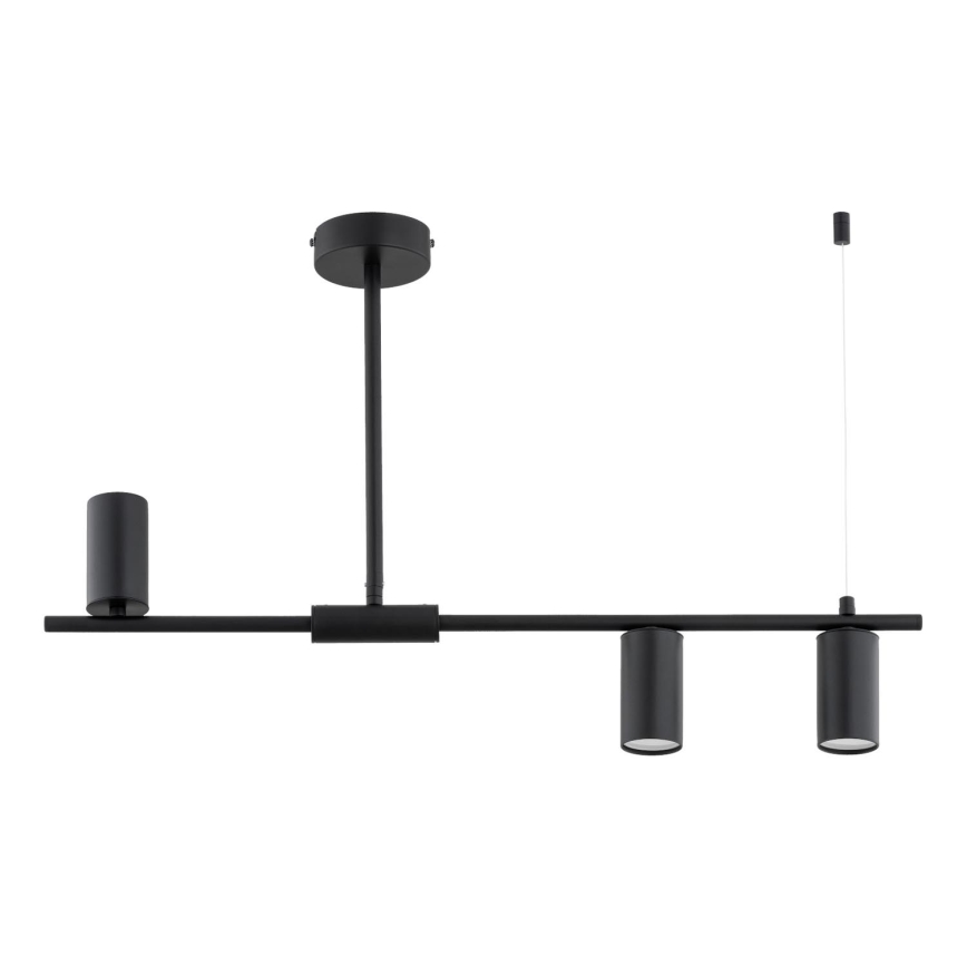 Suspension sur tige URANOS 3xGU10/10W/230V noire