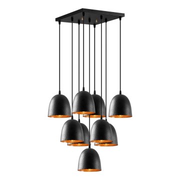 Suspension TATTOO 9xE27/40W/230V noire