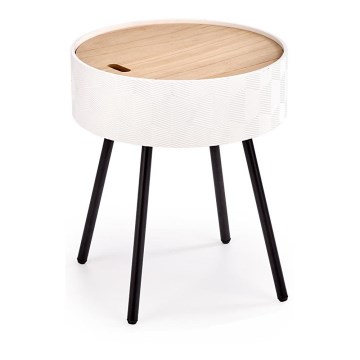 Table basse AURA 45x38 cm blanc/noir/beige