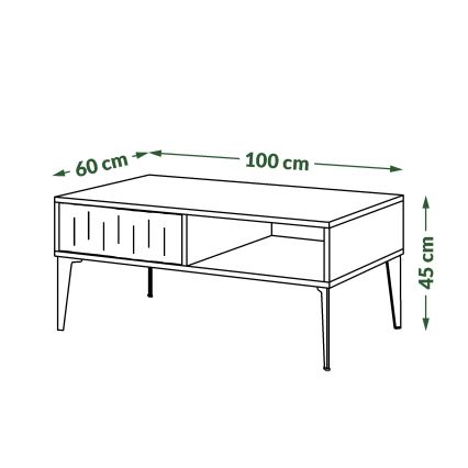 Table basse avec tiroir RONJA taupe/noir