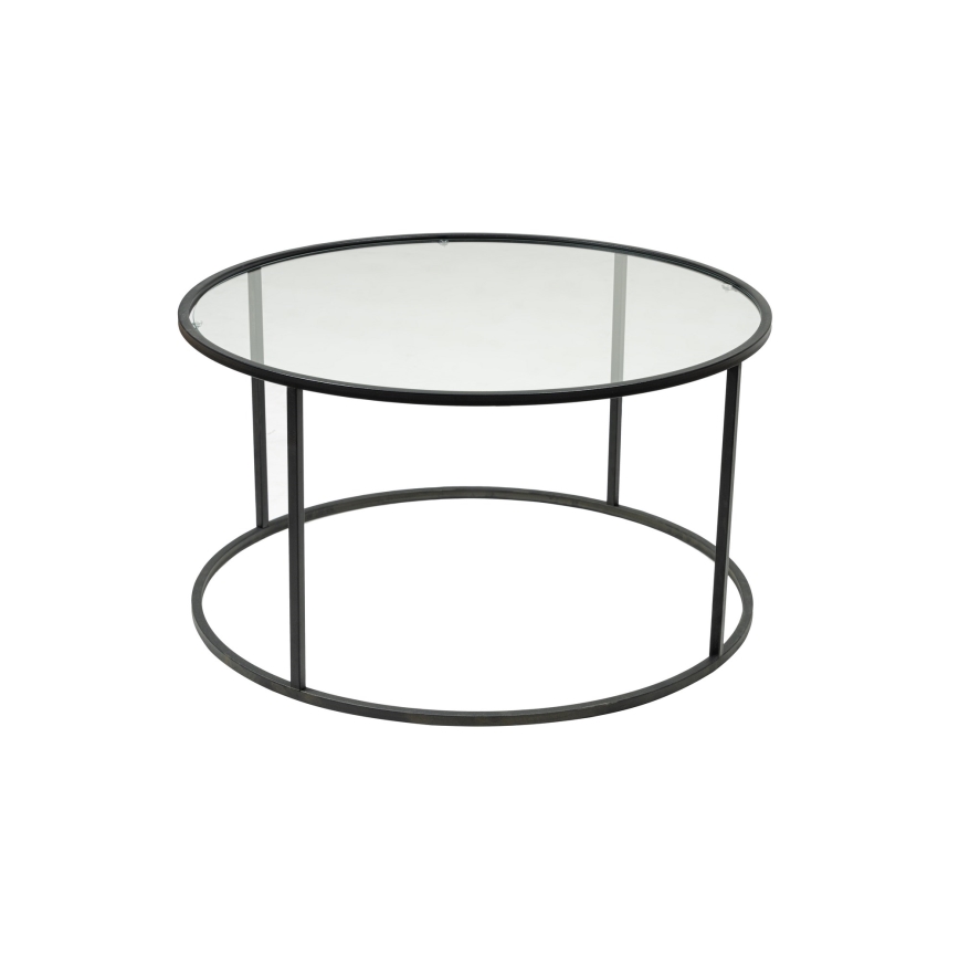 Table basse BERLIN 45x80 cm noir/transparent