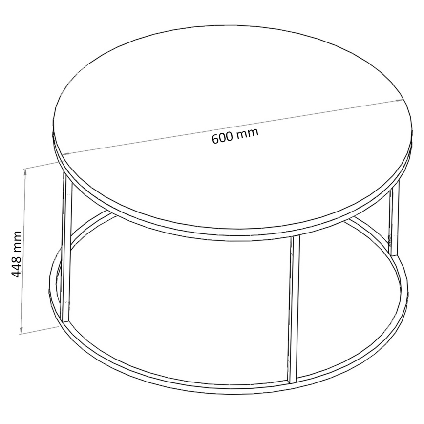 Table basse BERLIN 60x45 cm noir/transparent