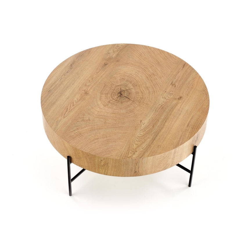 Table basse BROOKLYN 37x80 cm naturel chêne/noir