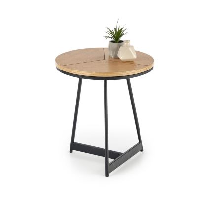 Table basse CARIDA 49x45 cm noir/chêne