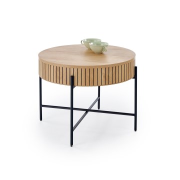 Table basse DANTE Ø 67 cm brun/noir