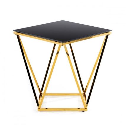 Table basse DIAMANTA 50x50 cm dorée/noire