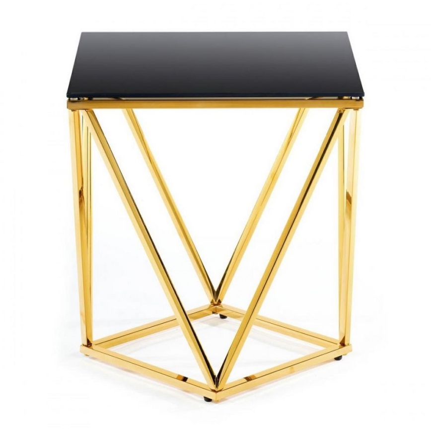Table basse DIAMANTA 50x50 cm dorée/noire