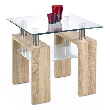 Table basse DIANA 55x60 cm chêne sonoma/transparent