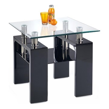Table basse DIANA 55x60 cm noir/transparent