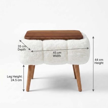 Table basse FELPO 35x45 cm blanc/noyer
