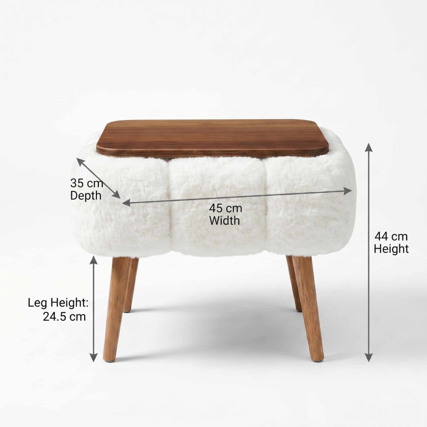 Table basse FELPO 35x45 cm blanc/noyer