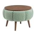 Table basse FELPO Ø 45 cm vert/noyer