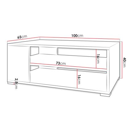 Table basse GIMREN 40x100 cm blanche