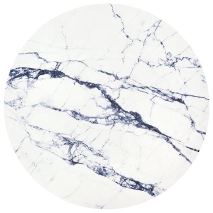 Table basse HARISSA 41x42 cm noir/blanc décor en marbre