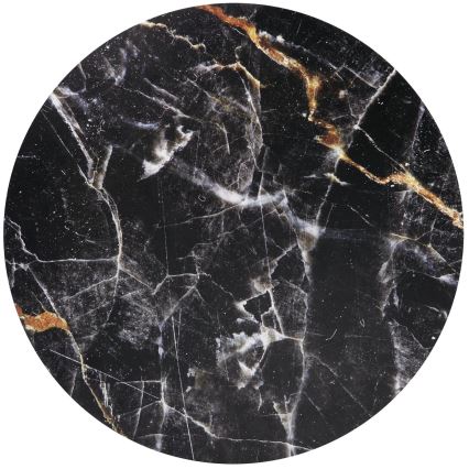 Table basse HARISSA 41x42 cm noir/noir décor en marbre