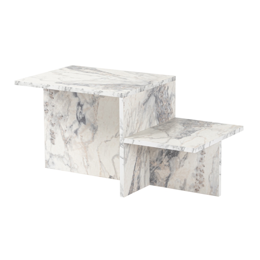 Table basse HARMONY 40x80 cm décor en marbre