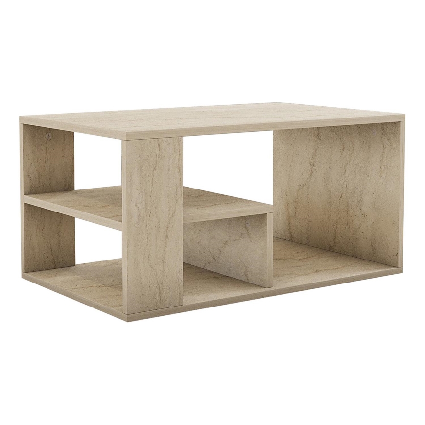 Table basse JELIO à décor marbre beige