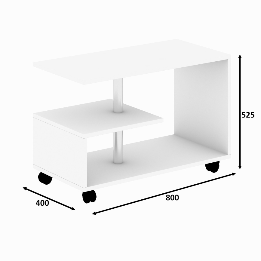 Table basse KARANFIL 52,5x80 cm blanche