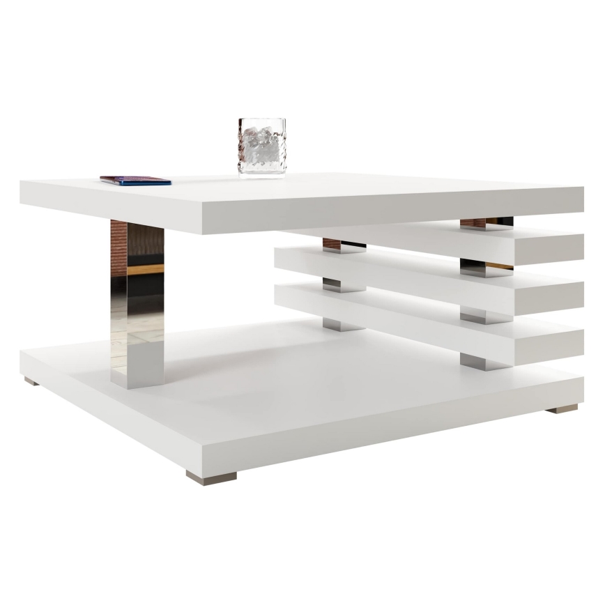 Table basse KYOTO 31x60 cm blanc mat