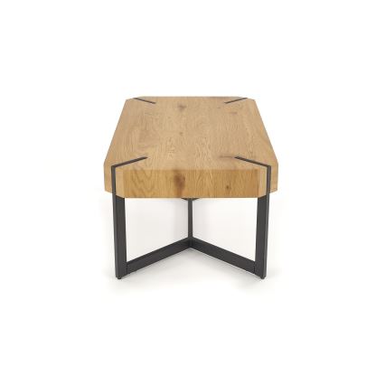 Table basse LAVIDA 43x110 cm doré chêne/noir