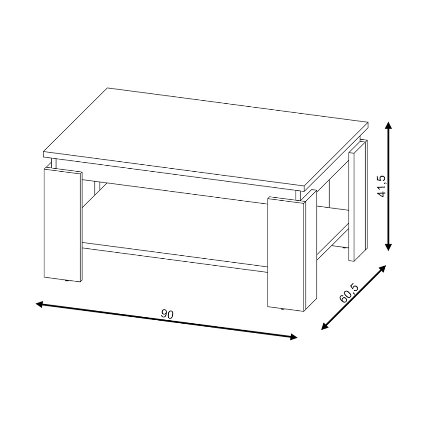 Table basse LUNO gris béton/anthracite