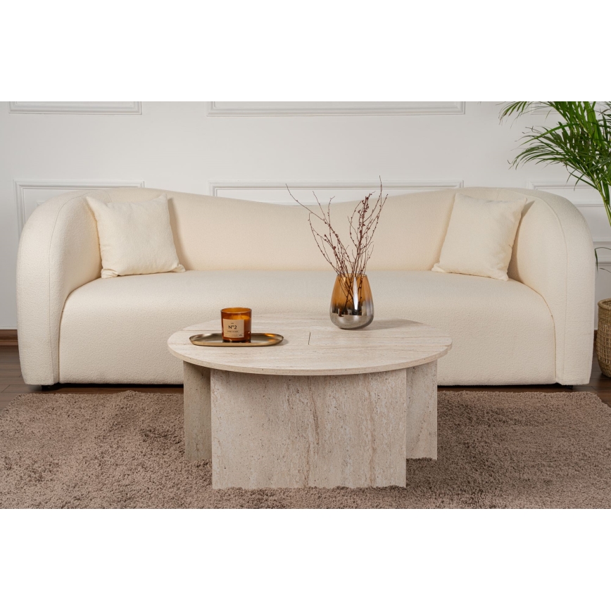Table basse LUVIA décor marbre beige